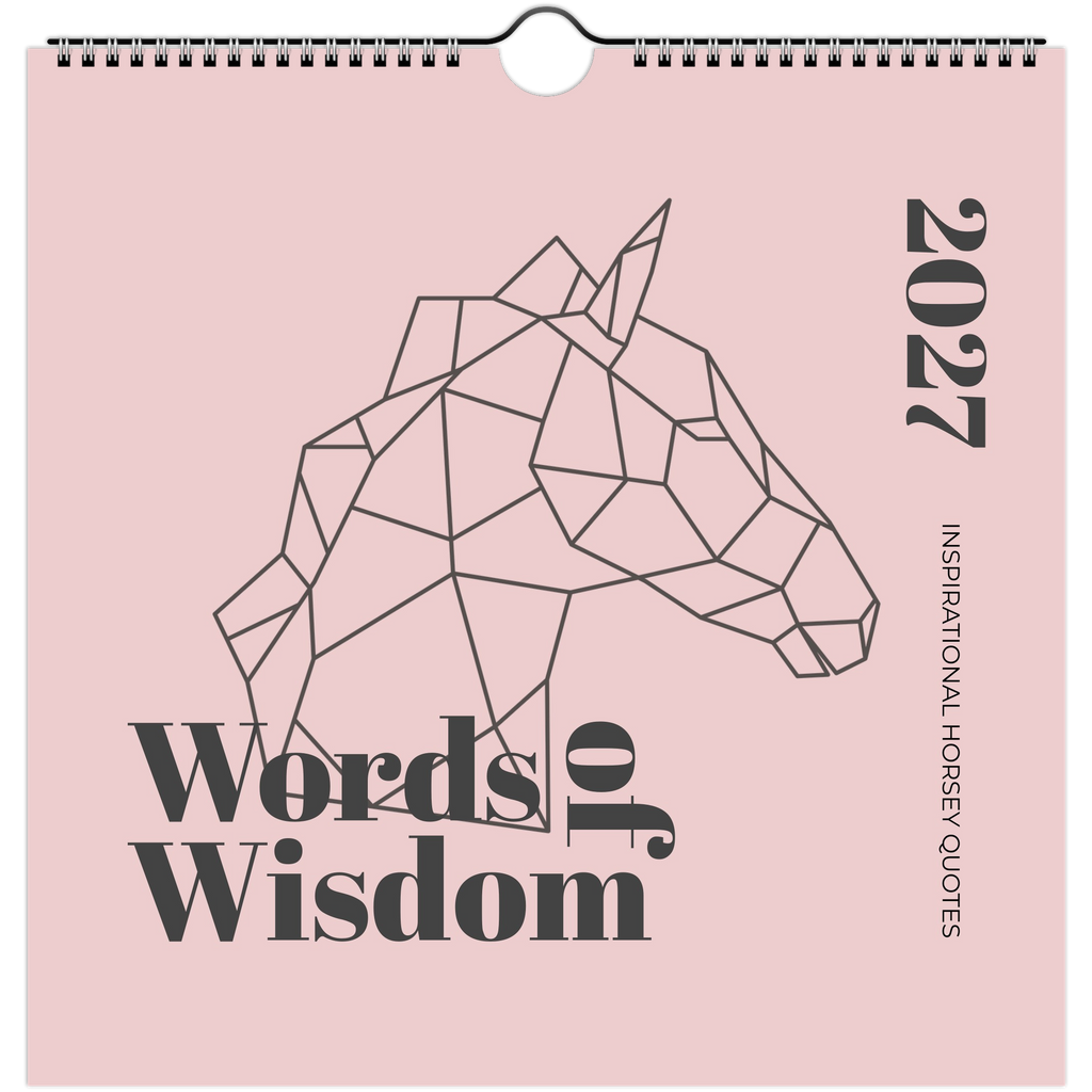 Words of wisdom: Soft pink square wall calendar.