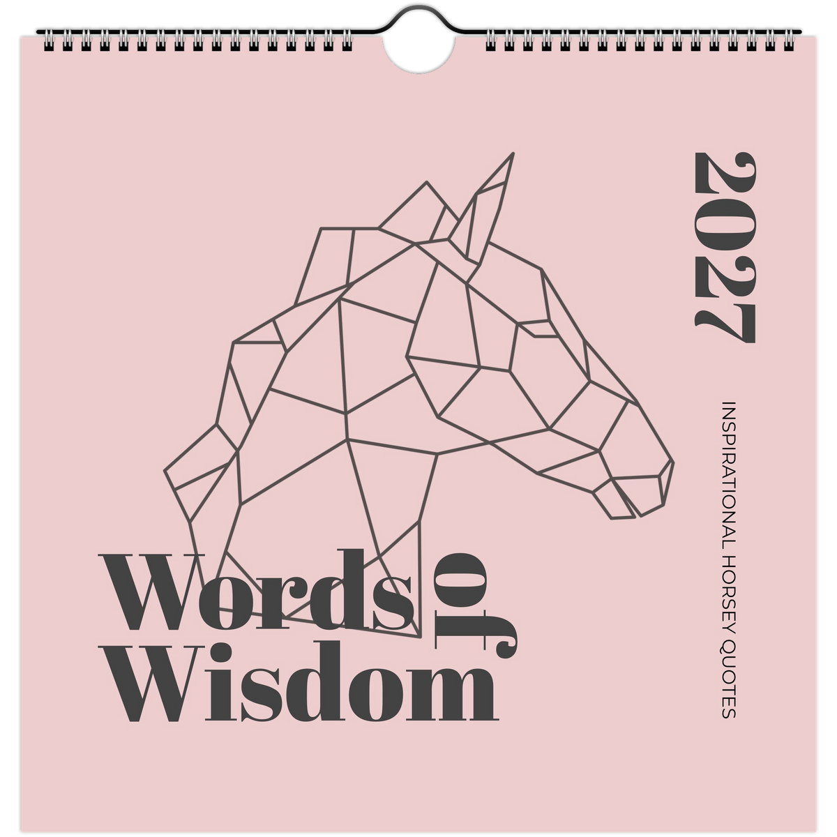 Words of wisdom: Soft pink square wall calendar.