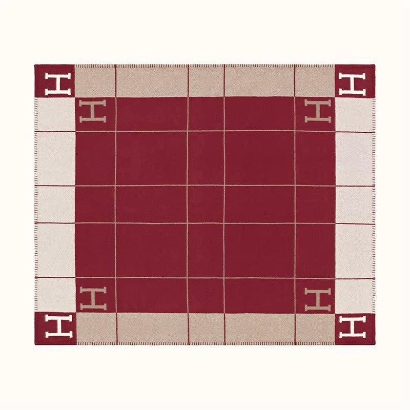 Striped H Soft Blanket