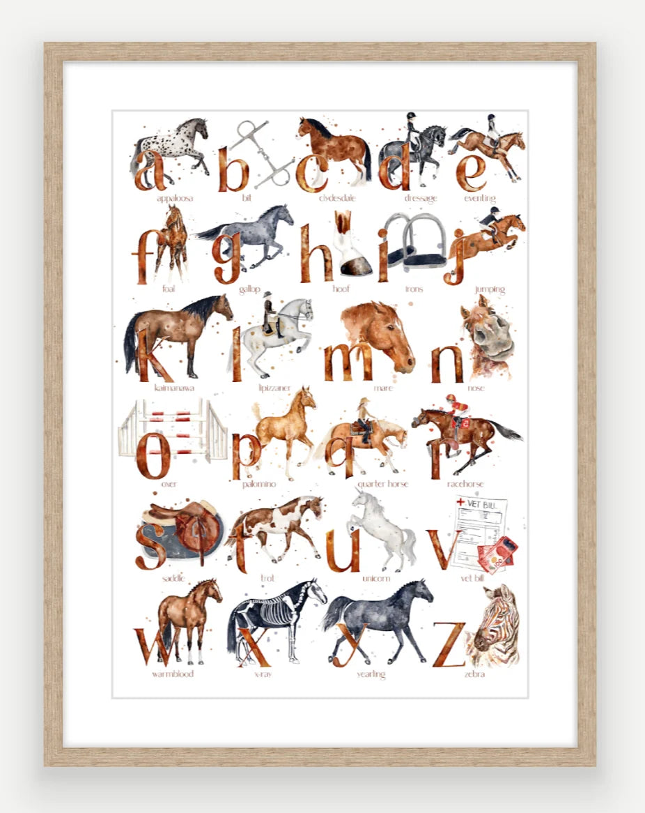 Equestrian ABC - Watercolour Art Print