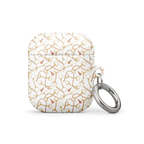 White case with gold geometric pattern and keychain on a white background
