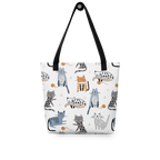 Tote bag with cat pattern