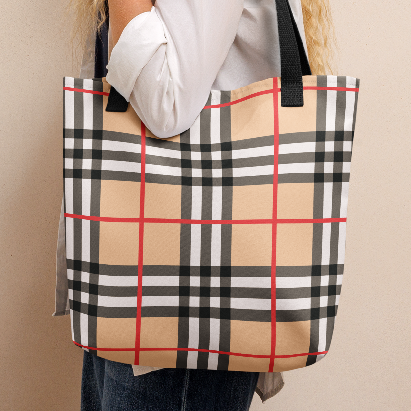 Burberry Style Tote Bag