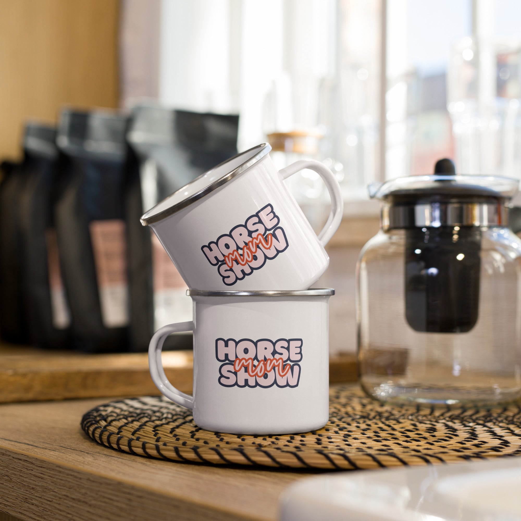 Horse Show Mom Enamel Mug