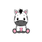 Cartoon pony with black, white, and pink colors on a white background