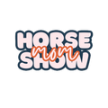 'Horse Mom Show' sticker with a pink and orange gradient on a white background