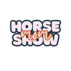 'Horse Mom Show' sticker with a pink and orange gradient on a white background