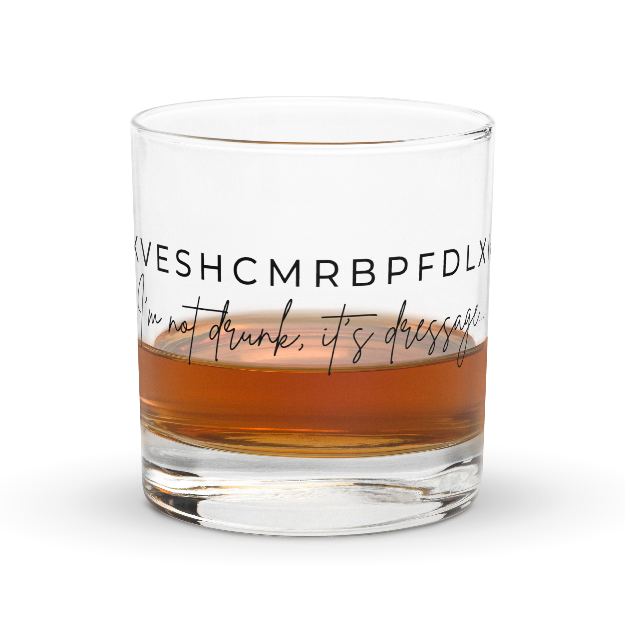 ”It’s dressage” Rocks Glass