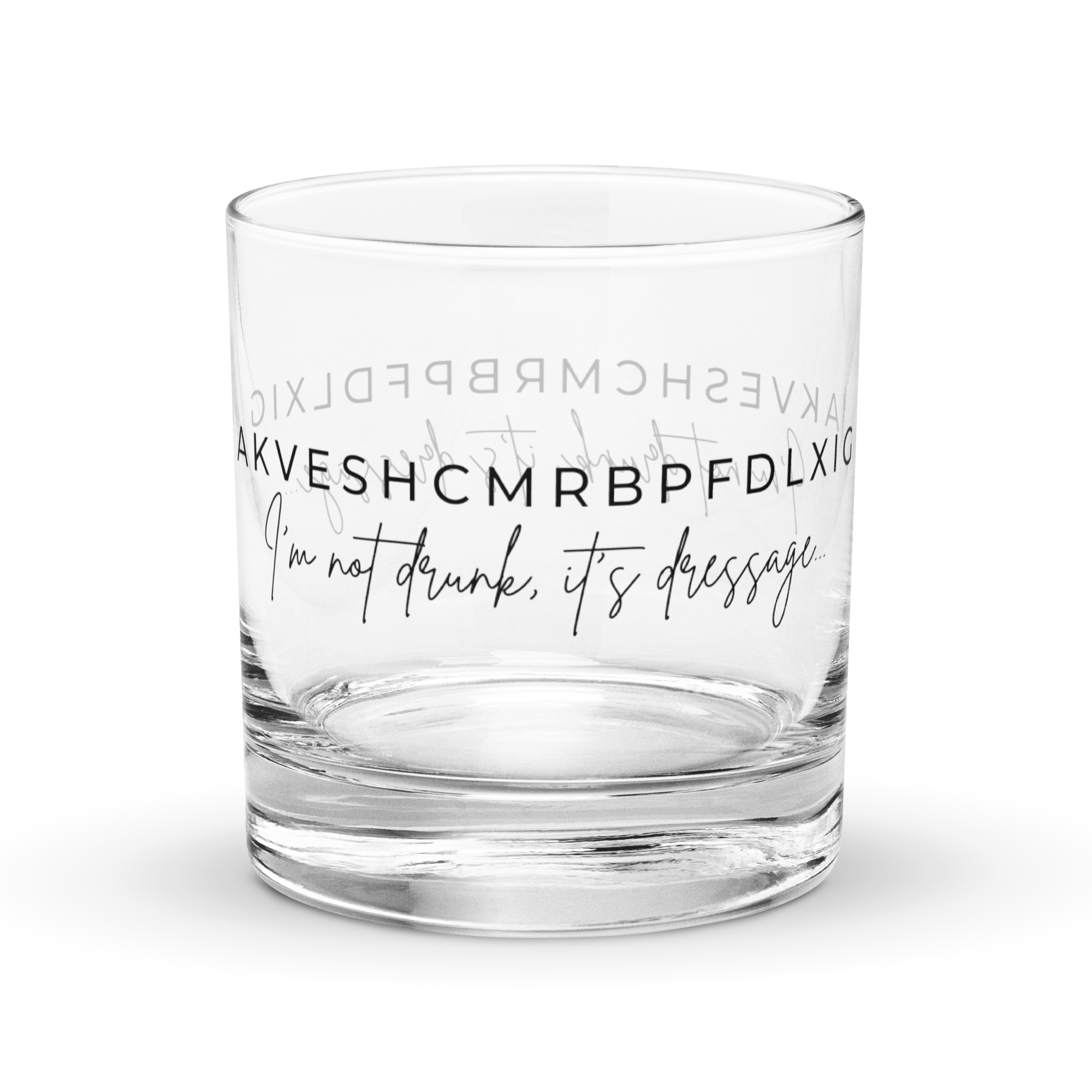 ”It’s dressage” Rocks Glass