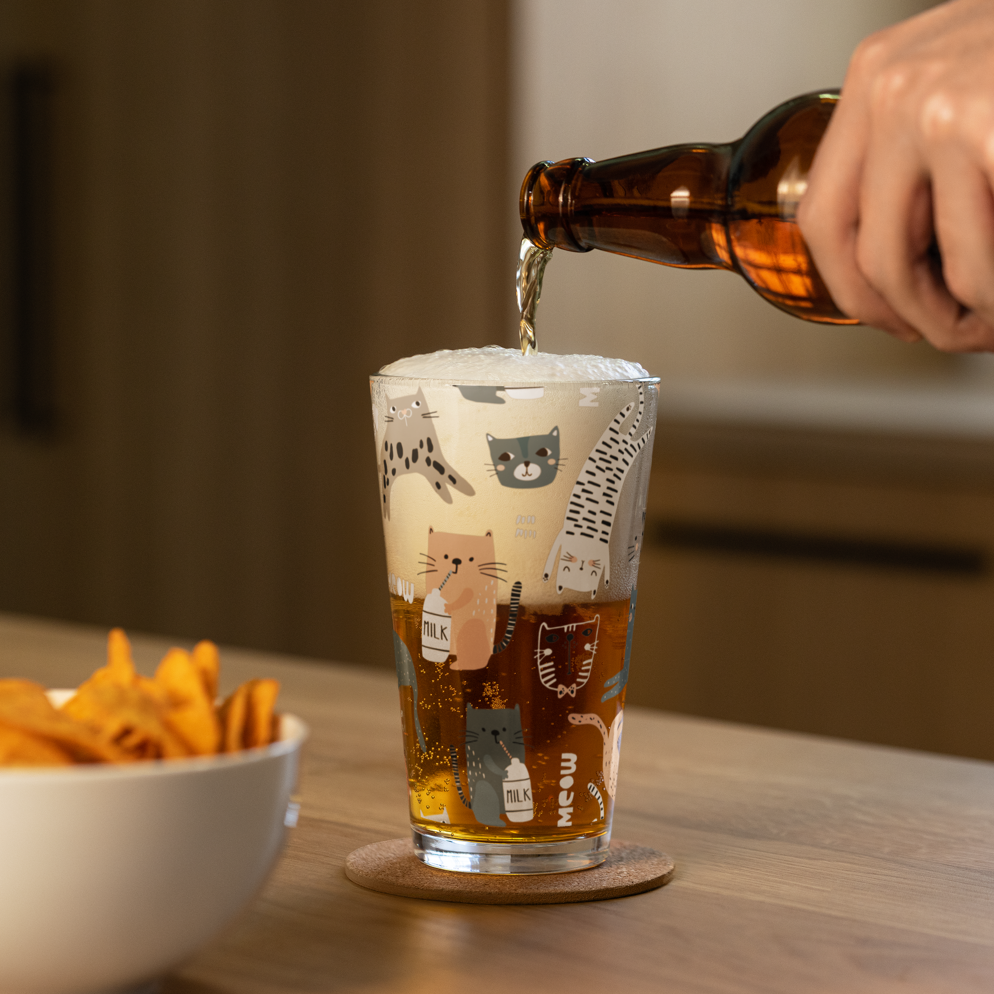 Curious Cat Pint Glass