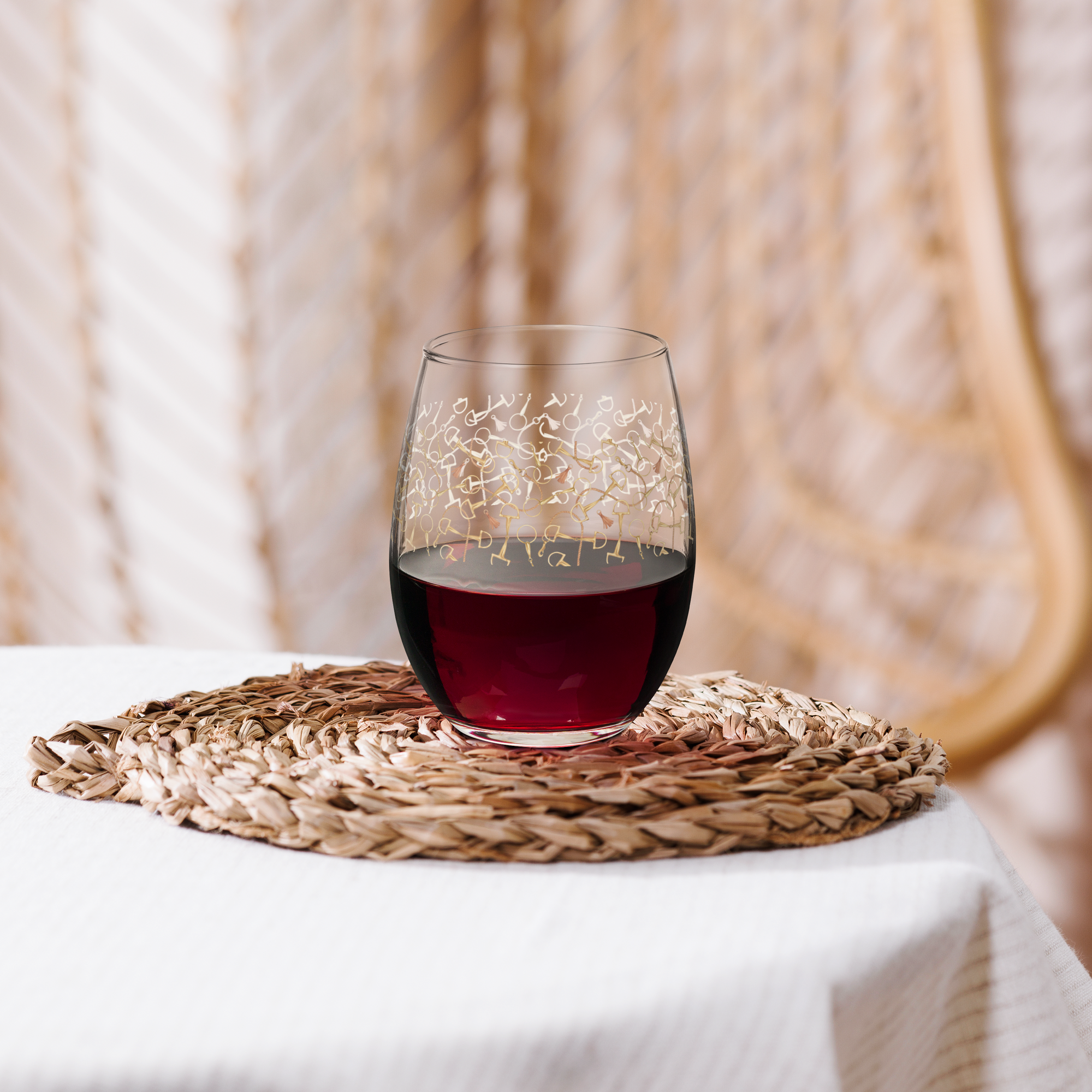 Pretty Stemless Wine Glass