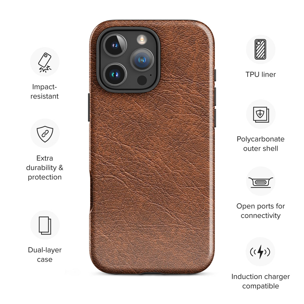 Leather Style Tough Case for iPhone®